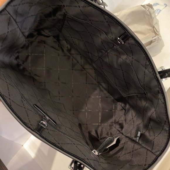 Michael Kors Jet Set Travel Medium Carryall Tote Black Multi - Picture 13 of 14